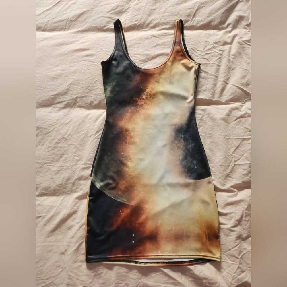 Blackmilk yellow galaxy dress